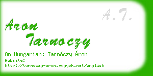 aron tarnoczy business card