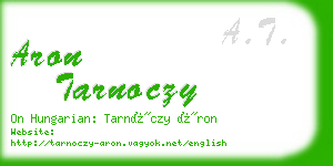 aron tarnoczy business card